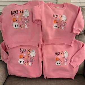 Pink Halloween Sweatshirt Set